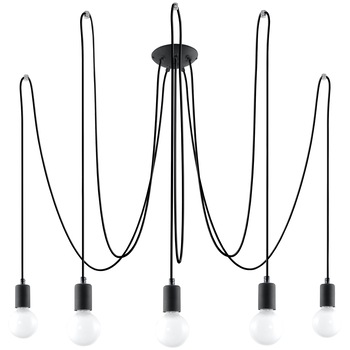 Candelabru Sollux Lighting Edison 5 E27, 60W, Boho Design, Negru Candelabru Sollux Lighting Edison 5 E27, 60W, Boho Design, Negru