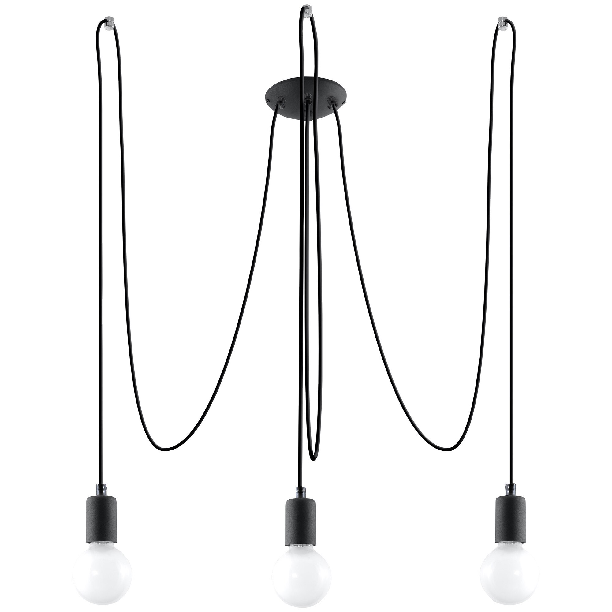 Lustra Sollux Lighting Edison E27, Boho Design, Negru