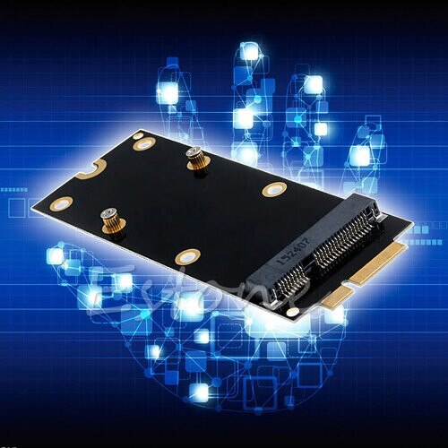 Adaptor 7+17 Pini la mSATA, SSD, pentru Macbook Pro, iMac 2012-2013, 8.9 x 3.3 cm