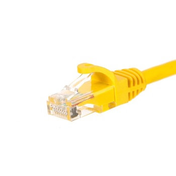 Cablu patchord netrack rj45, snagless boot, cat 5e utp, 1.5m yellow Cablu patchord netrack rj45, snagless boot, cat 5e utp, 1.5m yellow