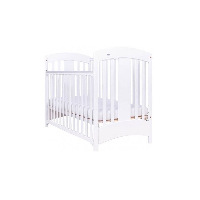 Set patut bebelusi cu laterala culisanta Natalia Alb cu Saltea Cocos 10 cm