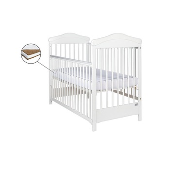 Patut drewex hippo culisant - alb + saltea cocos 8 cm Patut drewex hippo culisant - alb + saltea cocos 8 cm