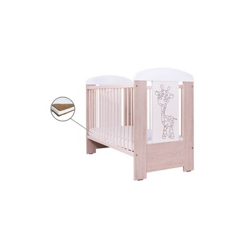 Patut eurogloria giraffe - natur cu alb + saltea cocos 8 cm Patut eurogloria giraffe - natur cu alb + saltea cocos 8 cm