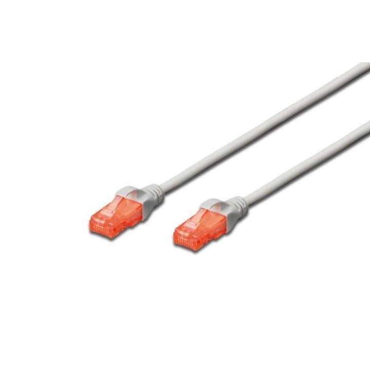 Кабел U / UTP Digitus Patch Cord, кат. 6, PVC, 1m, сив