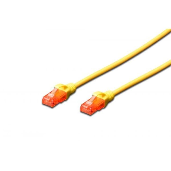 DIGITUS мрежов кабел Cat6 U/UTP 2xRJ45 1.0m жълт със армиран край