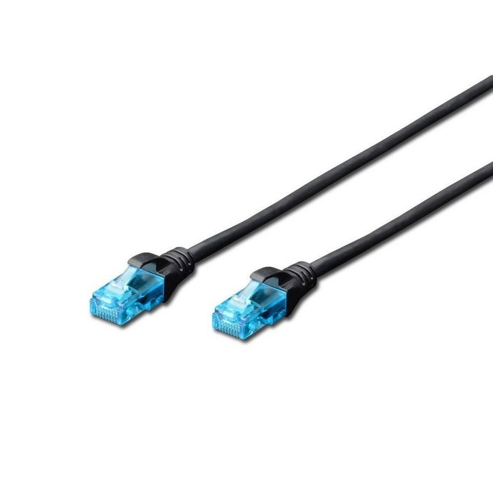 Кабел U/UTP Digitus, кат. 5e, Rj45, 1m, черен