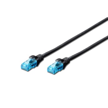 Cablu U/UTP Rj45 Digitus, Cat.5e, 2m, Awg 26/7, PVC, Negru Cablu U/UTP Rj45 Digitus, Cat.5e, 2m, Awg 26/7, PVC, Negru