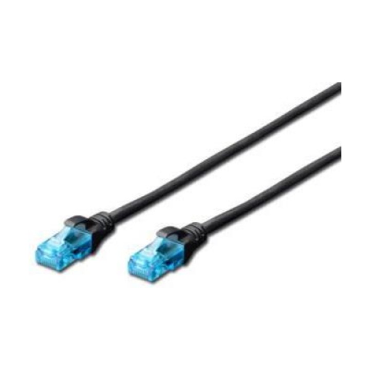 Cablu U/UTP Digitus, Cat.5e, PVC, 0.5m, Negru