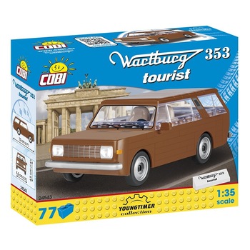 Set de constructie Cobi Klocki, Wartburg 353 Turistic, 77 de piese, 5 ani + Set de constructie Cobi Klocki, Wartburg 353 Turistic, 77 de piese, 5 ani +