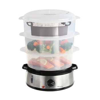 Aparat de gatit cu aburi DomoClip DOC141, 9L, 800W, 3 cosuri, bol orez, accesoriu oua, Aparat de gatit cu aburi DomoClip DOC141, 9L, 800W, 3 cosuri, bol orez, accesoriu oua,