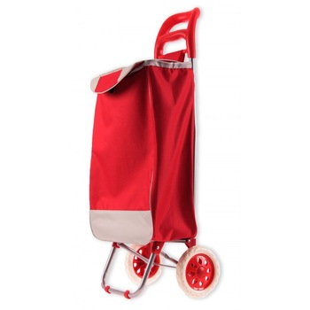 Carucior pentru cumparaturi cu roti, rosu Carucior pentru cumparaturi cu roti, rosu