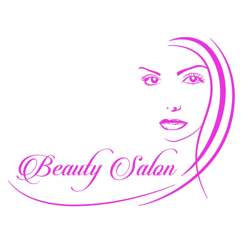 Sticker Decorativ - SMAER - Silueta Beauty Salon - 60cm x 45cm - Roz