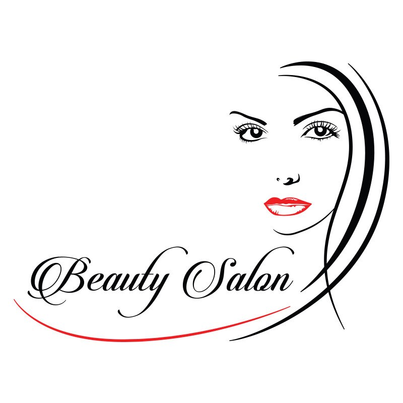 Sticker Decorativ - SMAER - Silueta Beauty Salon - 80cm x 60cm - Negru&Rosu