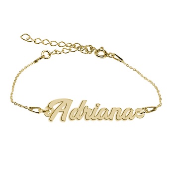 Bratara Argint Placata cu Aur 18 karate, Nume Adriana , BijouxMAG, 15 + 4 cm Bratara Argint Placata cu Aur 18 karate, Nume Adriana , BijouxMAG, 15 + 4 cm