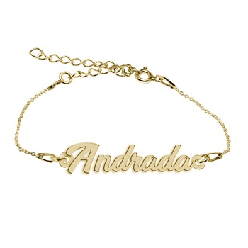 Bratara Argint Placata cu Aur 18 karate, Nume Andrada , BijouxMAG, 15 + 4 cm Bratara Argint Placata cu Aur 18 karate, Nume Andrada , BijouxMAG, 15 + 4 cm