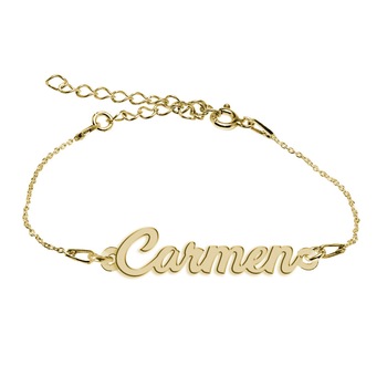 Bratara Argint Placata cu Aur 18 karate, Nume Carmen , BijouxMAG, 15 + 4 cm Bratara Argint Placata cu Aur 18 karate, Nume Carmen , BijouxMAG, 15 + 4 cm
