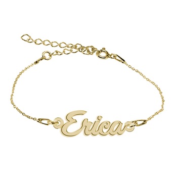 Bratara Argint Placata cu Aur 18 karate, Nume Erica , BijouxMAG, 15 + 4 cm Bratara Argint Placata cu Aur 18 karate, Nume Erica , BijouxMAG, 15 + 4 cm