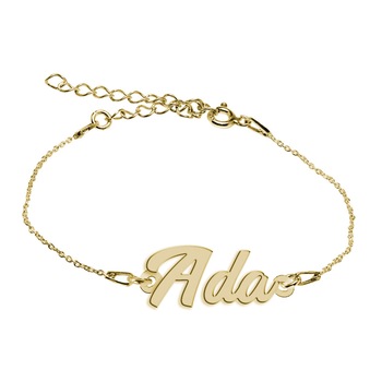 Bratara Argint Placata cu Aur 18 karate, Nume Ada , BijouxMAG, 15 + 4 cm Bratara Argint Placata cu Aur 18 karate, Nume Ada , BijouxMAG, 15 + 4 cm