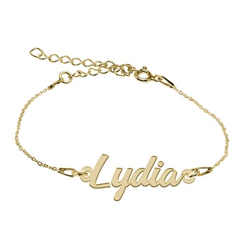 Bratara Argint Placata cu Aur 18 karate, Nume Lydia , BijouxMAG, 15 + 4 cm Bratara Argint Placata cu Aur 18 karate, Nume Lydia , BijouxMAG, 15 + 4 cm