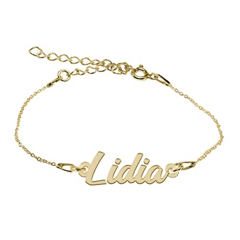 Bratara Argint Placata cu Aur 18 karate, Nume Lidia , BijouxMAG, 15 + 4 cm Bratara Argint Placata cu Aur 18 karate, Nume Lidia , BijouxMAG, 15 + 4 cm