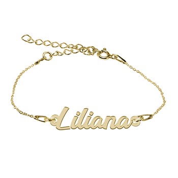 Bratara Argint Placata cu Aur 18 karate, Nume Liliana , BijouxMAG, 15 + 4 cm Bratara Argint Placata cu Aur 18 karate, Nume Liliana , BijouxMAG, 15 + 4 cm