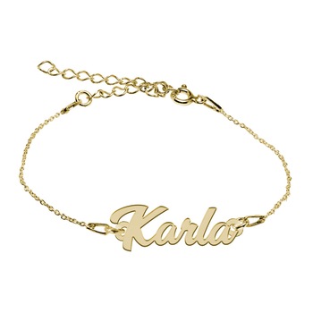 Bratara Argint Placata cu Aur 18 karate, Nume Karla , BijouxMAG, 15 + 4 cm Bratara Argint Placata cu Aur 18 karate, Nume Karla , BijouxMAG, 15 + 4 cm