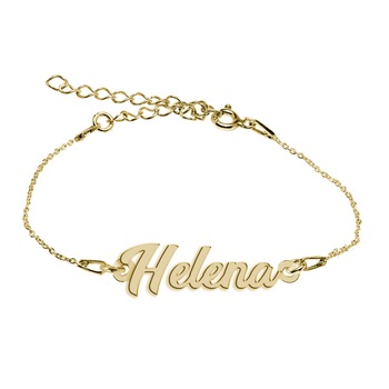 Bratara Argint Placata cu Aur 18 karate, Nume Helena , BijouxMAG, 15 + 4 cm Bratara Argint Placata cu Aur 18 karate, Nume Helena , BijouxMAG, 15 + 4 cm