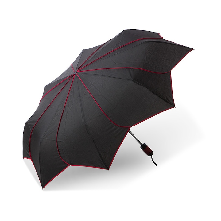 Дамски чадър Pierre Cardin, H80768B, Черен с червени кантове