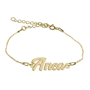 Bratara Argint Placata cu Aur 18 karate, Nume Anca , BijouxMAG, 15 + 4 cm Bratara Argint Placata cu Aur 18 karate, Nume Anca , BijouxMAG, 15 + 4 cm