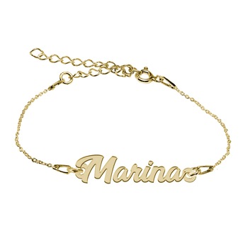 Bratara Argint Placata cu Aur 18 karate, Nume Marina , BijouxMAG, 15 + 4 cm Bratara Argint Placata cu Aur 18 karate, Nume Marina , BijouxMAG, 15 + 4 cm