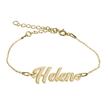 Bratara Argint Placata cu Aur 18 karate, Nume Helen , BijouxMAG, 15 + 4 cm Bratara Argint Placata cu Aur 18 karate, Nume Helen , BijouxMAG, 15 + 4 cm