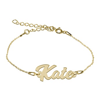 Bratara Argint Placata cu Aur 18 karate, Nume Kate , BijouxMAG, 15 + 4 cm Bratara Argint Placata cu Aur 18 karate, Nume Kate , BijouxMAG, 15 + 4 cm