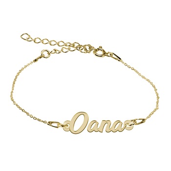 Bratara Argint Placata cu Aur 18 karate, Nume Oana , BijouxMAG, 15 + 4 cm Bratara Argint Placata cu Aur 18 karate, Nume Oana , BijouxMAG, 15 + 4 cm