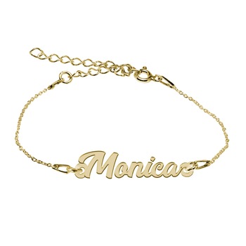 Bratara Argint Placata cu Aur 18 karate, Nume Monica , BijouxMAG, 15 + 4 cm Bratara Argint Placata cu Aur 18 karate, Nume Monica , BijouxMAG, 15 + 4 cm
