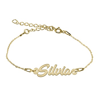 Bratara Argint Placata cu Aur 18 karate, Nume Silvia , BijouxMAG, 15 + 4 cm Bratara Argint Placata cu Aur 18 karate, Nume Silvia , BijouxMAG, 15 + 4 cm