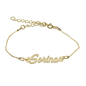 Bratara Argint Placata cu Aur 18 karate, Nume Sorina , BijouxMAG, 15 + 4 cm Bratara Argint Placata cu Aur 18 karate, Nume Sorina , BijouxMAG, 15 + 4 cm