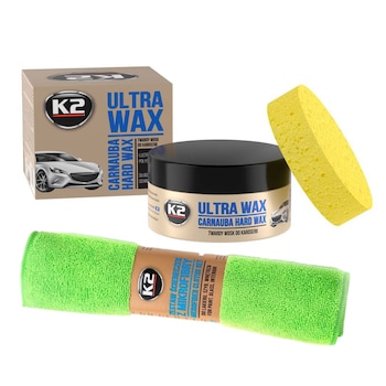 ULTRA WAX Ceara cu Polish Auto + Burete Aplicator + Laveta Microfibre Finisare