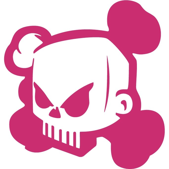 Sticker auto - Mortal - Magenta - 24 x 25 cm