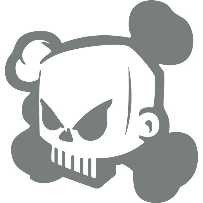 Sticker auto - Mortal - Gri Metal - 24 x 25 cm