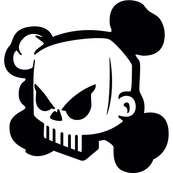 Sticker auto - Mortal - Negru - 24 x 25 cm