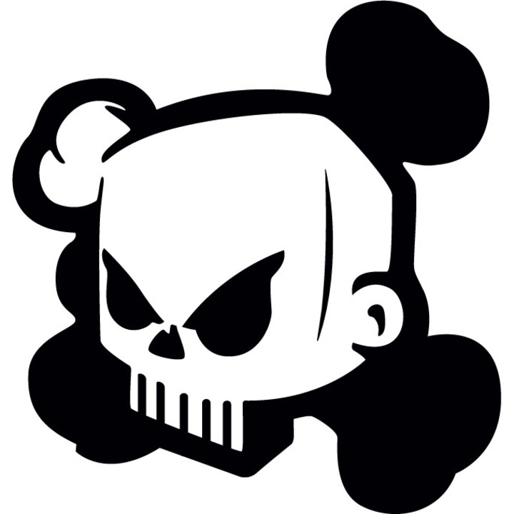 Sticker auto - Mortal - Negru - 24 x 25 cm