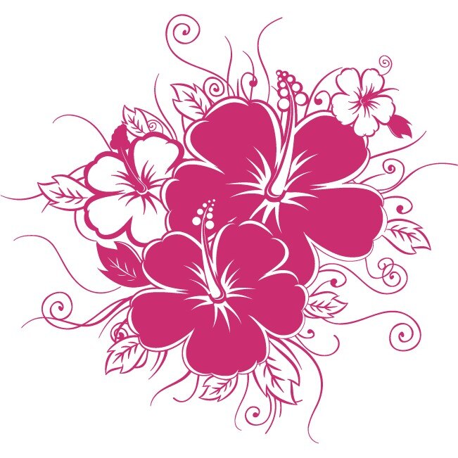 Floarea rotunda - Sticker Decorativ - Magenta - 117 x 110 cm