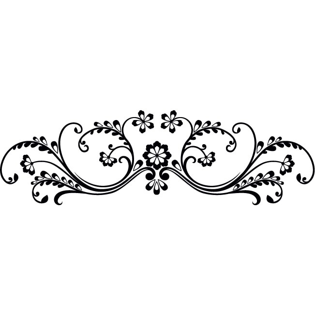 Sticker auto - Motiv floral - Negru - 50x15 cm