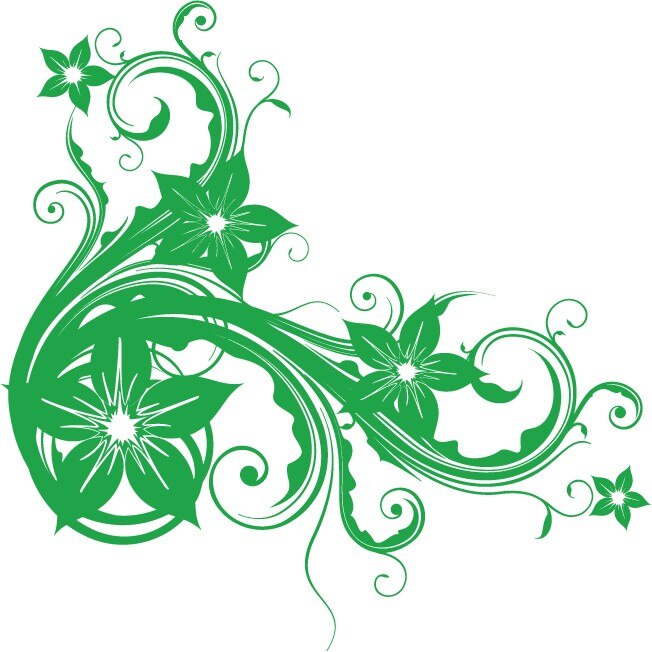 O floare moderna pentru casa Dumneavoastra - Sticker Decorativ - Verde - 83 x 83 cm