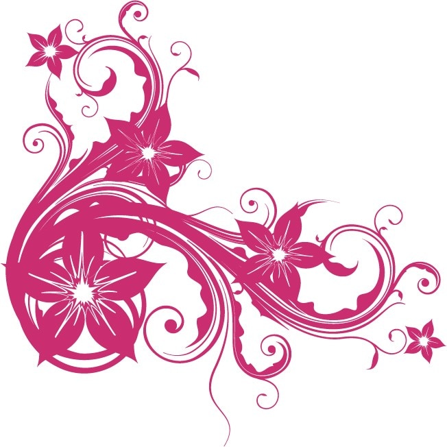 O floare moderna pentru casa Dumneavoastra - Sticker Decorativ - Magenta - 110 x 110 cm