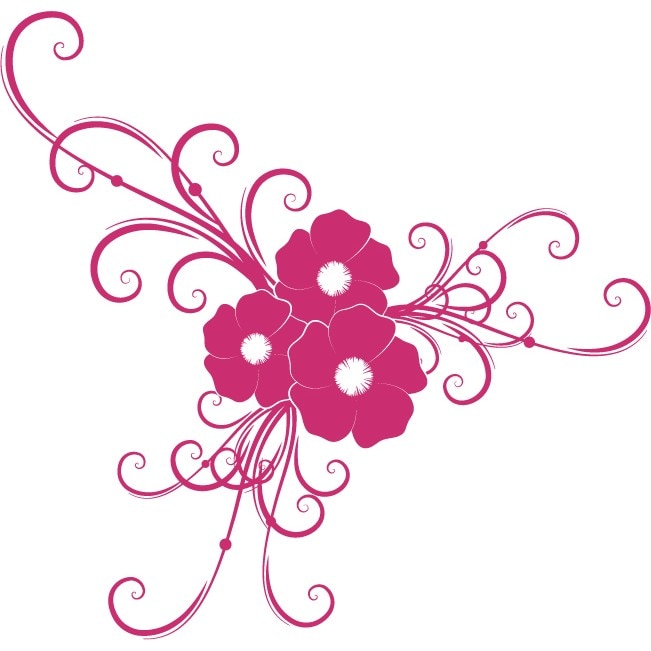 Natura a inflorit - Sticker Decorativ - Magenta - 86 x 83 cm