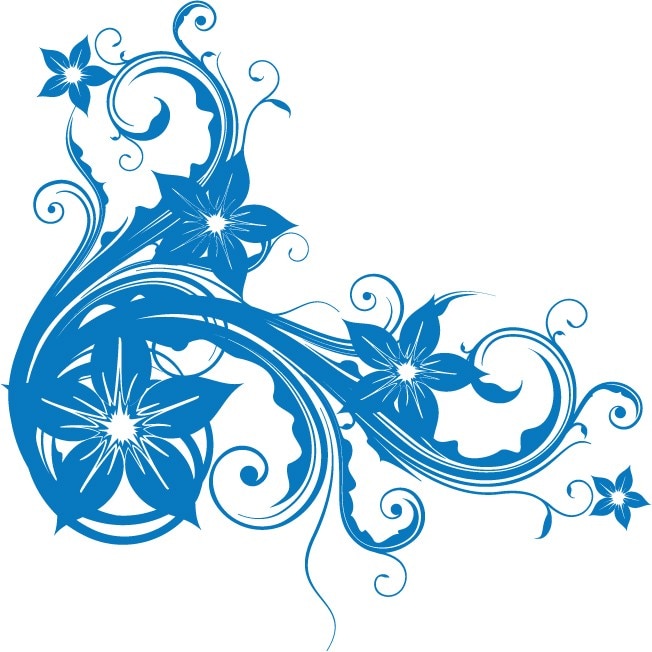 O floare moderna pentru casa Dumneavoastra - Sticker Decorativ - Albastru - 83 x 83 cm