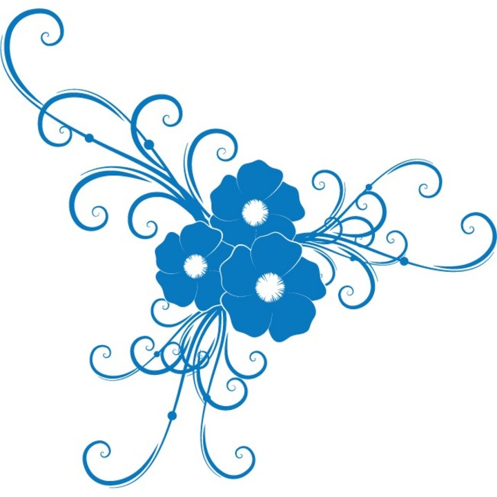 Natura a inflorit - Sticker Decorativ - Albastru - 86 x 83 cm
