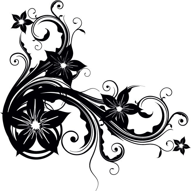 O floare moderna pentru casa Dumneavoastra - Sticker Decorativ - Negru - 83 x 83 cm