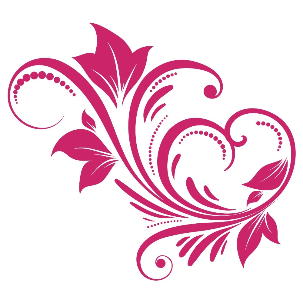 Sticker auto - Decoratiune cu frunze - Magenta - 50x45 cm